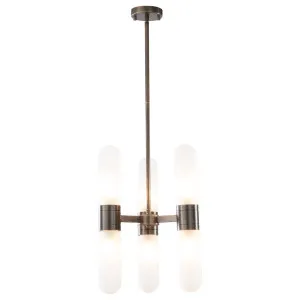 Hepburn 6 Light 3 Arm Pendant, Antique Brass by Lighting Inspirations, a Fixed Lights for sale on Style Sourcebook