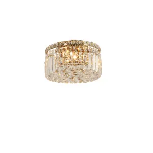 Rotondo Small 30cm Flush 3 Light Crystal Glass, Satin Brass by Lighting Inspirations, a Chandeliers for sale on Style Sourcebook
