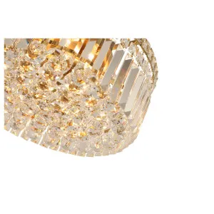 Rotondo Medium 40cm Flush 5 Light Crystal Glass, Satin Brass by Lighting Inspirations, a Chandeliers for sale on Style Sourcebook