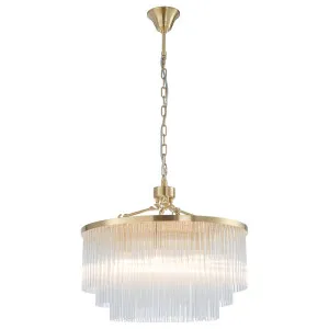 Evangeline Medium 60cm 8 Light Chandelier, Satin Brass by Lighting Inspirations, a Chandeliers for sale on Style Sourcebook