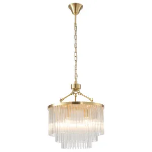 Evangeline Small 45cm 6 Light Chandelier, Satin Brass by Lighting Inspirations, a Chandeliers for sale on Style Sourcebook
