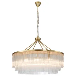 Evangeline Large 90cm 12 Light Chandelier, Satin Brass by Lighting Inspirations, a Chandeliers for sale on Style Sourcebook