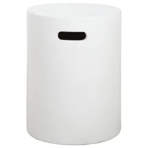 Babar 35x46cm Polished Concrete Stool, Bianca White by Schots, a Bar Stools for sale on Style Sourcebook