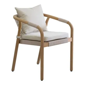 Rhodes Teak Dining Chair with Cushions, Beige Rope by Schots, a Chairs for sale on Style Sourcebook