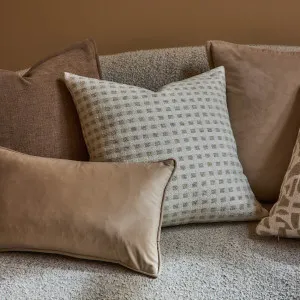 Checkers Cream/Beige Cushion 50cmx50cm by Madras Link, a Cushions, Decorative Pillows for sale on Style Sourcebook