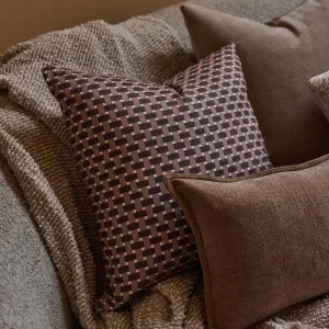Gracie Check Coffee Cushion 50cmx50cm by Madras Link, a Cushions, Decorative Pillows for sale on Style Sourcebook