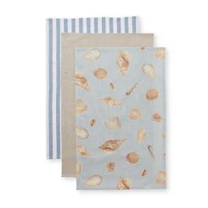 Pack/ 3 Shelly Beach Multi Teatowel by Madras Link, a Tea Towels for sale on Style Sourcebook