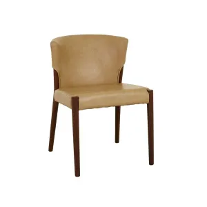 Ronda Upholstered Dining Chair - Arena Leather - Espresso Oak by Tolv, a Chairs for sale on Style Sourcebook
