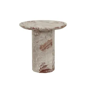Atlas Decagon Side Table - Monica Red Marble by GlobeWest, a Side Table for sale on Style Sourcebook