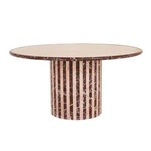 Pippa Stripe Dining Table - Blush Dapple - Sangria by GlobeWest, a Dining Tables for sale on Style Sourcebook