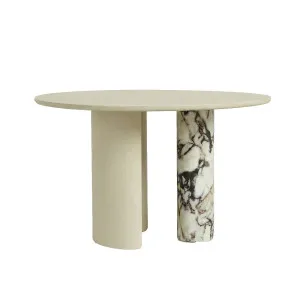 Helio Round Dining Table - Shell - Matt Ocean Marble by GlobeWest, a Dining Tables for sale on Style Sourcebook