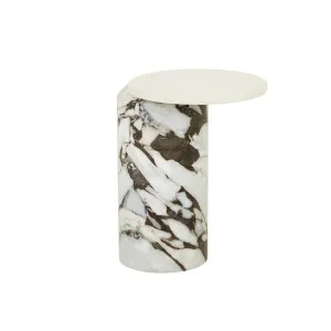 Pablo Marble Side Table - Matt Ocean Marble - Shell by GlobeWest, a Side Table for sale on Style Sourcebook