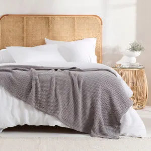Hilton Knit Weave 360Gsm Cotton Blanket Grey by Hilton, a Blankets & Throws for sale on Style Sourcebook