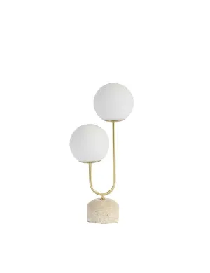 Muse Tivoli 51Cm Table Lamp Travertine/Gold by Muse, a Table & Bedside Lamps for sale on Style Sourcebook