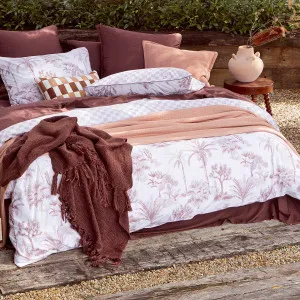 Habitat Halston Reversible Palm/Check Quilt Cover Set Rust by Habitat, a Quilt Covers for sale on Style Sourcebook