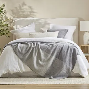 Muse 375Gsm Buffalo Check Australian Wool Blanket Grey by Muse, a Blankets & Throws for sale on Style Sourcebook