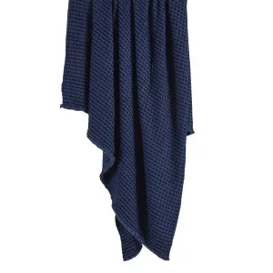 Muse Bamboo Cotton Waffle Extra Large Throw Navy by Muse, a Throws for sale on Style Sourcebook