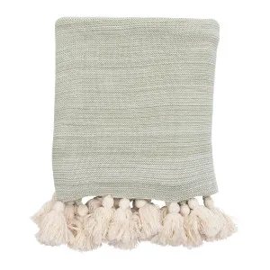 Muse Marley Knitted Cotton Throw Sage by Muse, a Throws for sale on Style Sourcebook