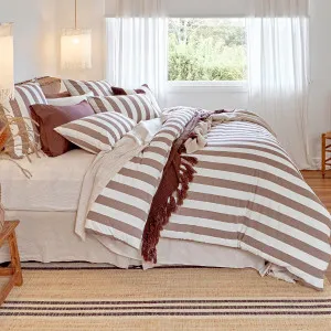 Habitat Milah Brown Stripe Quilt Cover Set Chocolate by Habitat, a Quilt Covers for sale on Style Sourcebook