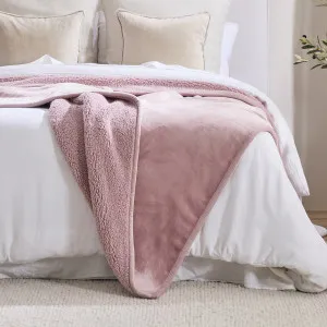 Muse Marshmallow 510Gsm Microfibre Blanket Dusty Rose by Muse, a Blankets & Throws for sale on Style Sourcebook