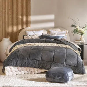 Muse Cosy Cube Comforter Set Charcoal by Muse, a Quilts & Bedspreads for sale on Style Sourcebook