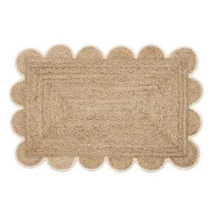Habitat Aria Scalloped Jute Indoor Mat Natural/White by Habitat, a Contemporary Rugs for sale on Style Sourcebook