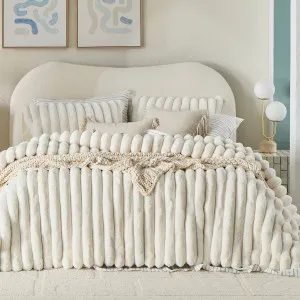 Muse Oslo Faux Fur Ribbed Comforter Set White by Muse, a Quilts & Bedspreads for sale on Style Sourcebook