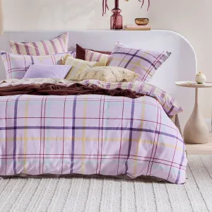 Habitat Ellah Reversible Check/Stripe Quilt Cover Set Lavender Purple by Habitat, a Quilt Covers for sale on Style Sourcebook