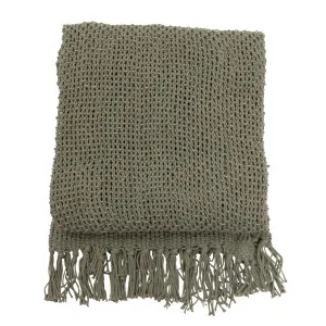 Habitat Calypso Cotton Knit Throw Sage by Habitat, a Throws for sale on Style Sourcebook