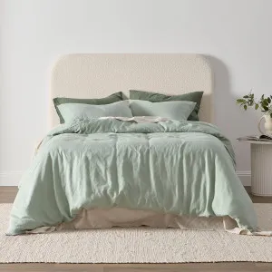 Muse Washed Linen Quilt Cover Set Sage by Muse, a Quilt Covers for sale on Style Sourcebook