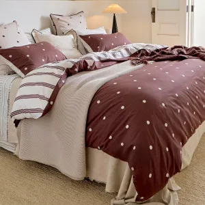 Habitat Louella Reversible Polka Dot Quilt Cover Set Chocolate by Habitat, a Quilt Covers for sale on Style Sourcebook