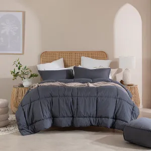 Pillow Talk Snoozi Cube Microfibre Comforter Set Charcoal by Pillow Talk, a Quilts & Bedspreads for sale on Style Sourcebook
