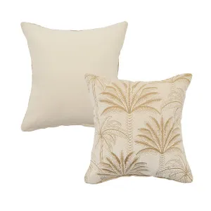 Muse Verra Palm Velvet Embroidered Cushion Natural by Muse, a Cushions, Decorative Pillows for sale on Style Sourcebook