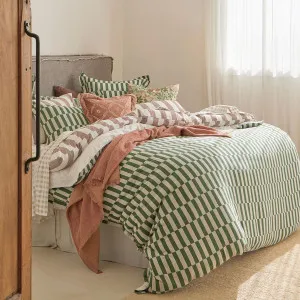 Habitat Indra Check Quilt Cover Set Green by Habitat, a Quilt Covers for sale on Style Sourcebook