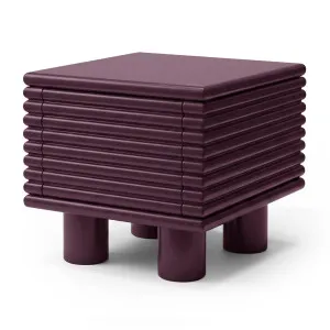 Serina Fluted Bedside Table in Dark Cherry Red by Luxo Furniture, a Bedside Tables for sale on Style Sourcebook