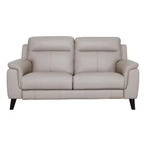Forbes 2 Seater Fixed Sofa in Leather Light Mocha by OZ Design, a Sofas for sale on Style Sourcebook