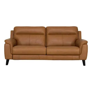 Forbes 3 Seater Fixed Sofa in Urbane Leather Light Brown by OZ Design, a Sofas for sale on Style Sourcebook