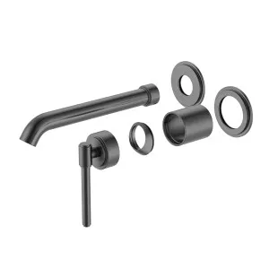 Manhattan Wall Basin Mixer Set Trim Kit Brushed Gun Metal by Haus25, a Bathroom Taps & Mixers for sale on Style Sourcebook