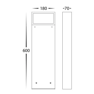 Havit Cadrado Weatherproof Aluminium Outdoor LED Bollard Light - Black by Havit, a Outdoor Lighting for sale on Style Sourcebook