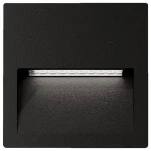 Domus Zac Pro 5 240V Square LED Outdoor Recessed Wall/Step Light - Black by Domus, a Wall Lighting for sale on Style Sourcebook