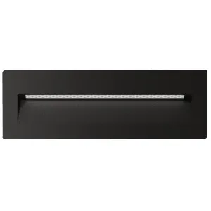 Domus Zac Pro 8 240V Rectangle LED Outdoor Recessed Wall/Step Light - Black by Domus, a Wall Lighting for sale on Style Sourcebook