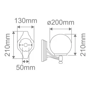 Domus Siena Contemporary Outdoor Wall Light with Opal Sphere Shade - Burgundy by Domus, a Outdoor Lighting for sale on Style Sourcebook