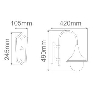 Domus Monaco Classic Curved Arm Outdoor Wall Light with Lantern Shade - Beige by Domus, a Outdoor Lighting for sale on Style Sourcebook