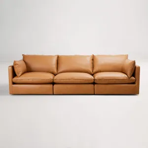 Loft Mini Leather 3 Seat Sofa, Grange Tan, by Lounge Lovers by Lounge Lovers, a Sofas for sale on Style Sourcebook