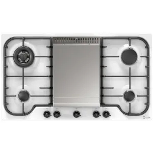 ILVE Nostalgie 86cm Gas Cooktop with Fry Top White and Burnished HCB90FCN-WHB by Ilve, a Cooktops for sale on Style Sourcebook