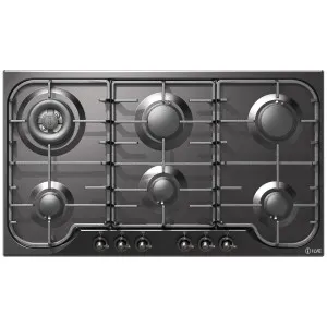 ILVE Nostalgie 86cm Gas Cooktop Matte Graphite and Burnished HCB906CN-MGB by Ilve, a Cooktops for sale on Style Sourcebook