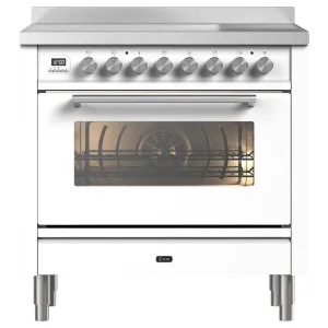ILVE Professional Plus 90cm Induction Freestanding Oven White PI096WE3-WH by Ilve, a Cooktops for sale on Style Sourcebook