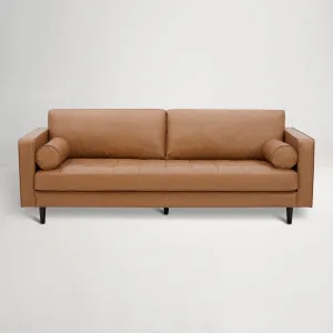 Draper Leather 3 Seat Sofa, Grange Tan, by Lounge Lovers by Lounge Lovers, a Sofas for sale on Style Sourcebook