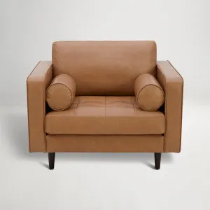 Draper Leather Armchair, Grange Tan, by Lounge Lovers by Lounge Lovers, a Chairs for sale on Style Sourcebook