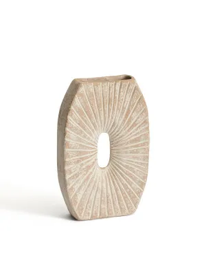 Valura vase in pink and beige papier-mâché 31 cm by null, a Vases & Jars for sale on Style Sourcebook